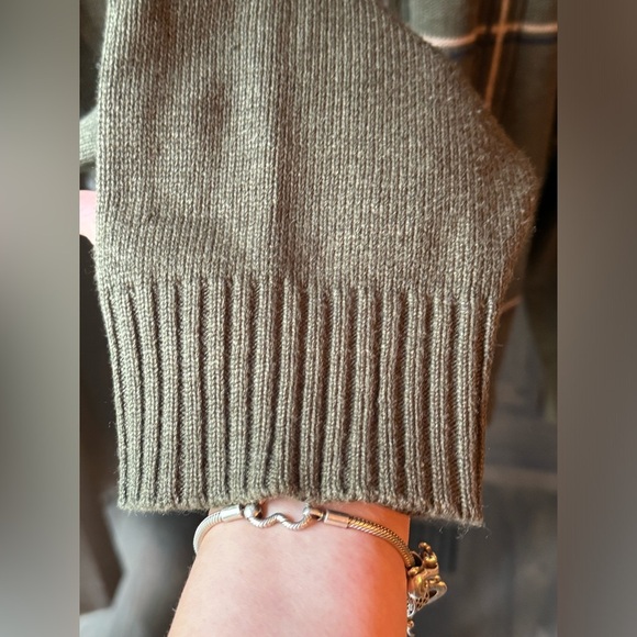 Oscar De La Renta Mens XXL Green Cotton Blend Plaid Crew Sweater Window​ - Picture 3 of 6